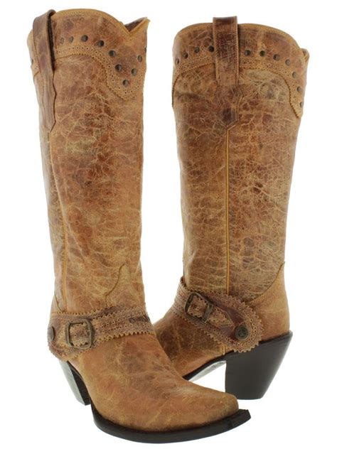 Leather Distressed Accents Riding Boots 